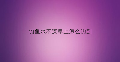 “钓鱼水不深早上怎么钓到(早上为什么钓不到鱼)