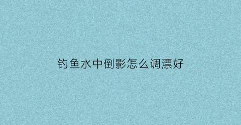 钓鱼水中倒影怎么调漂好(水里倒影)