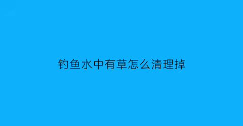 “钓鱼水中有草怎么清理掉(钓鱼水底有水草怎么处理)