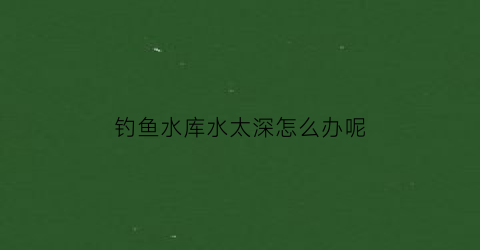 钓鱼水库水太深怎么办呢(水库水深如何钓鱼)