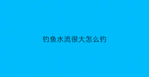 “钓鱼水流很大怎么钓(钓鱼水流很大怎么钓鱼)