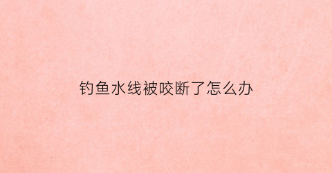 钓鱼水线被咬断了怎么办(钓鱼鱼线被咬断)