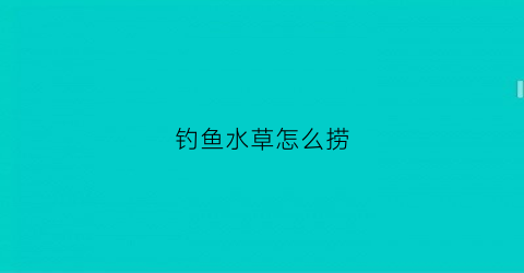 钓鱼水草怎么捞(水草里的鱼怎么钓)