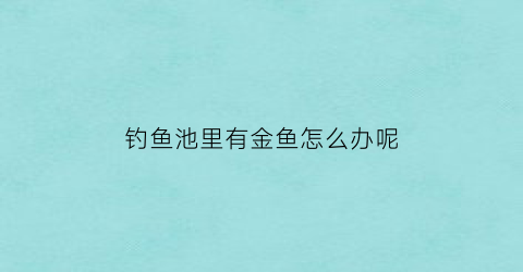 钓鱼池里有金鱼怎么办呢(鱼池钓的鱼能不能吃)