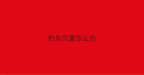 钓鱼沉重怎么办
