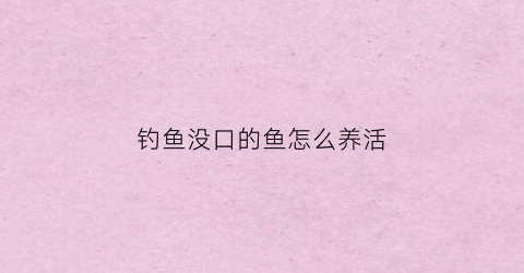 钓鱼没口的鱼怎么养活(钓鱼时没口怎么办别急我来给你讲)