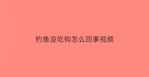 钓鱼没吃钩怎么回事视频(钓鱼没鱼吃怎么回事)