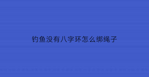 “钓鱼没有八字环怎么绑绳子(鱼线没有八字环咋绑)