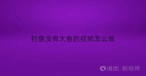 钓鱼没有大鱼的视频怎么做(没有钓到的大鱼)