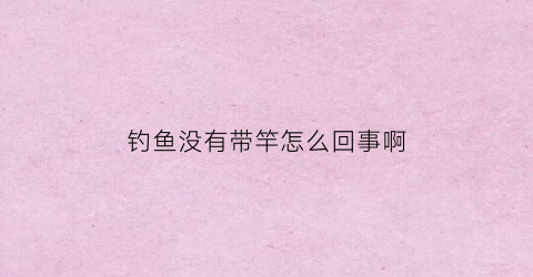 钓鱼没有带竿怎么回事啊(钓鱼没杆)