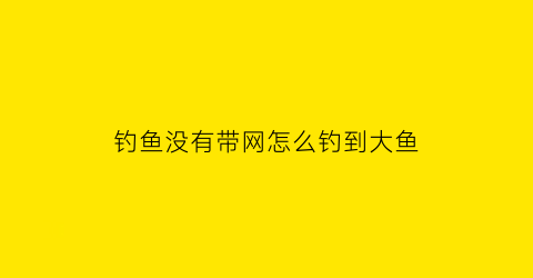 钓鱼没有带网怎么钓到大鱼(钓鱼没有带网怎么钓到大鱼视频)