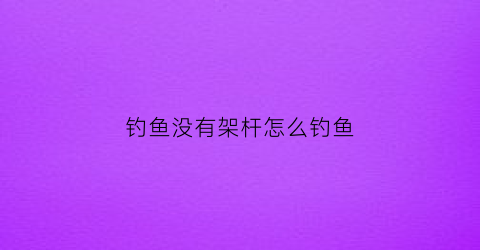 钓鱼没有架杆怎么钓鱼(没钓箱怎么放鱼竿支架)