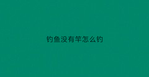 钓鱼没有竿怎么钓(没有鱼竿如何钓鱼)