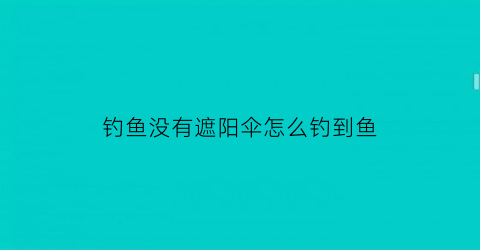 钓鱼没有遮阳伞怎么钓到鱼(钓鱼不打伞)
