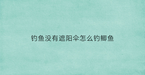 钓鱼没有遮阳伞怎么钓鲫鱼(没有遮阳伞可以用雨伞吗)
