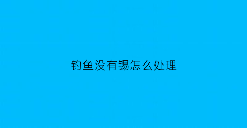 钓鱼没有锡怎么处理(钓鱼时没有鱼饵怎么办)