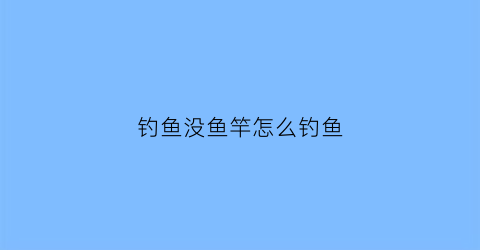 钓鱼没鱼竿怎么钓鱼(钓鱼没有架杆怎么办)