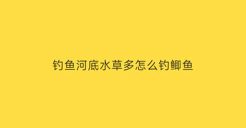 “钓鱼河底水草多怎么钓鲫鱼(河底都是水草怎么钓鱼)