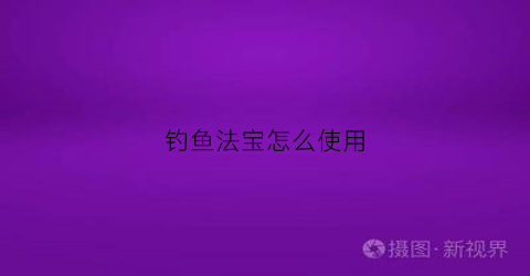 钓鱼法宝怎么使用(钓鱼宝藏)