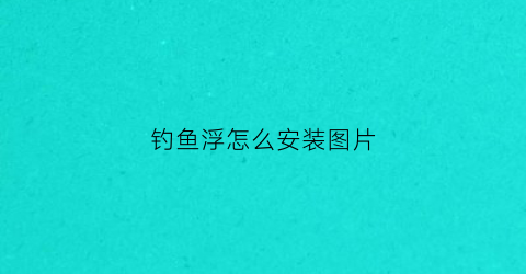 钓鱼浮怎么安装图片(钓鱼的钓浮怎么安装)