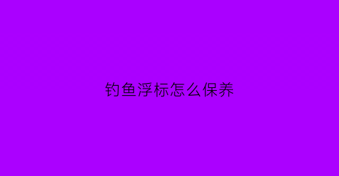 钓鱼浮标怎么保养