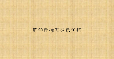 钓鱼浮标怎么绑鱼钩(浮标鱼钩怎么拴)