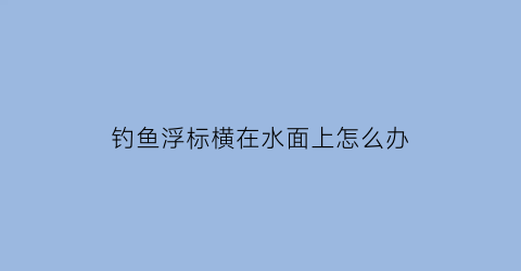 钓鱼浮标横在水面上怎么办