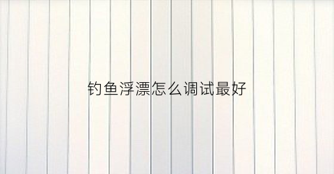 钓鱼浮漂怎么调试最好(钓浮咋调漂)
