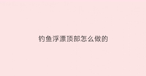 “钓鱼浮漂顶部怎么做的(钓鱼浮漂顶部怎么做的图片)