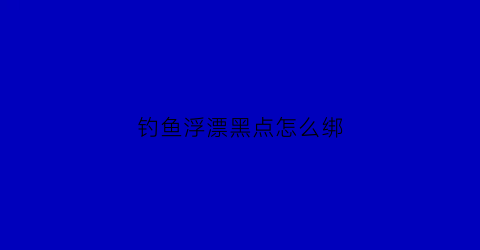 钓鱼浮漂黑点怎么绑(浮漂上黑色的算目数吗)