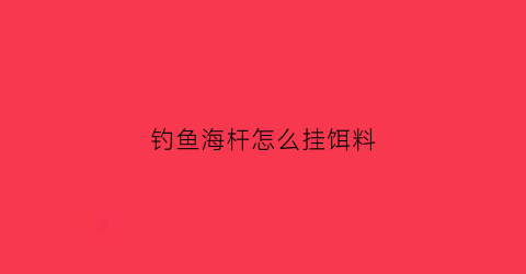 钓鱼海杆怎么挂饵料(钓鱼海杆怎么挂饵料视频)