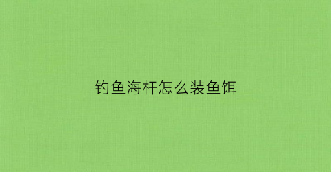 钓鱼海杆怎么装鱼饵(海杆如何装饵料)
