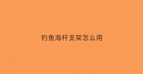 钓鱼海杆支架怎么用(钓鱼杆海杆安装方法)