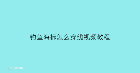 “钓鱼海标怎么穿线视频教程(海钓鱼标使用方法)