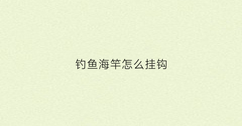 钓鱼海竿怎么挂钩(海竿怎么挂钩视频教程)