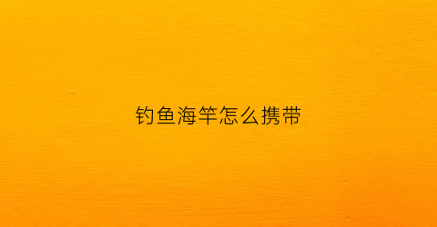 钓鱼海竿怎么携带(海杆怎么携带)
