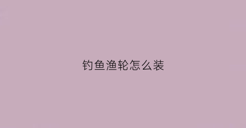 钓鱼渔轮怎么装(钓鱼渔轮怎么装线)