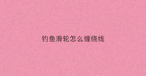 钓鱼滑轮怎么缠绕线(钓鱼滑轮怎么缠绕线条)