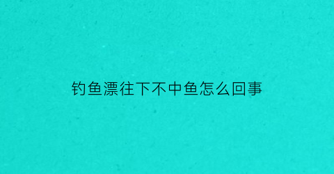 “钓鱼漂往下不中鱼怎么回事(鱼漂往下沉但是钓不起来鱼)