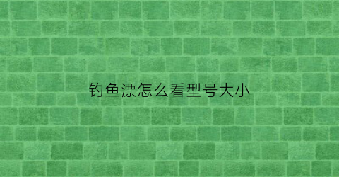 钓鱼漂怎么看型号大小(如何看钓鱼漂相)