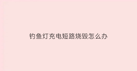 “钓鱼灯充电短路烧毁怎么办(钓鱼灯充电短路烧毁怎么办呢)