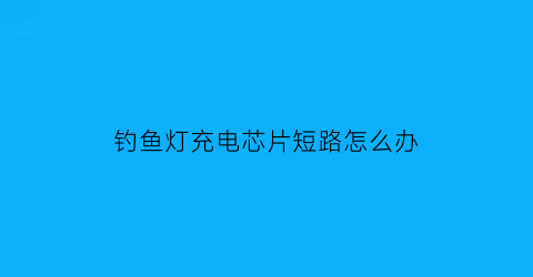 钓鱼灯充电芯片短路怎么办(钓鱼灯充电器)
