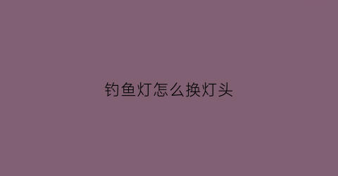 钓鱼灯怎么换灯头(钓鱼灯怎么换灯泡)