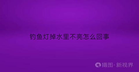 “钓鱼灯掉水里不亮怎么回事(钓鱼灯掉水里不亮怎么回事视频)