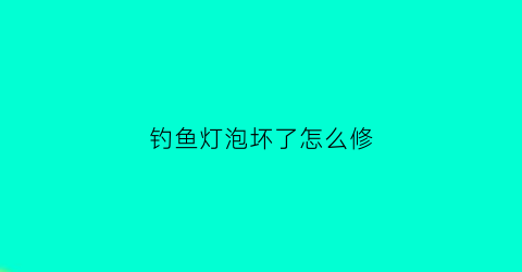 钓鱼灯泡坏了怎么修(钓鱼灯泡坏了怎么修理视频)
