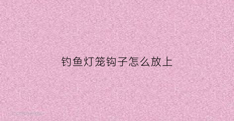 “钓鱼灯笼钩子怎么放上(灯笼鱼钩怎么挂饵料)