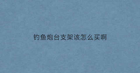 “钓鱼炮台支架该怎么买啊(钓鱼炮台支架怎么用)