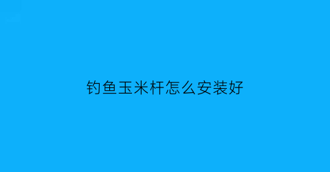 “钓鱼玉米杆怎么安装好(钓鱼玉米杆怎么安装好视频)