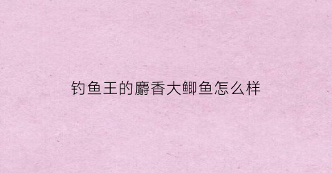 钓鱼王的麝香大鲫鱼怎么样(钓鱼王麝香米钓鱼怎么用)