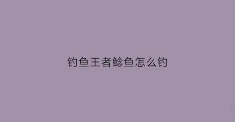 钓鱼王者鲶鱼怎么钓(钓鲶鱼鱼钩)